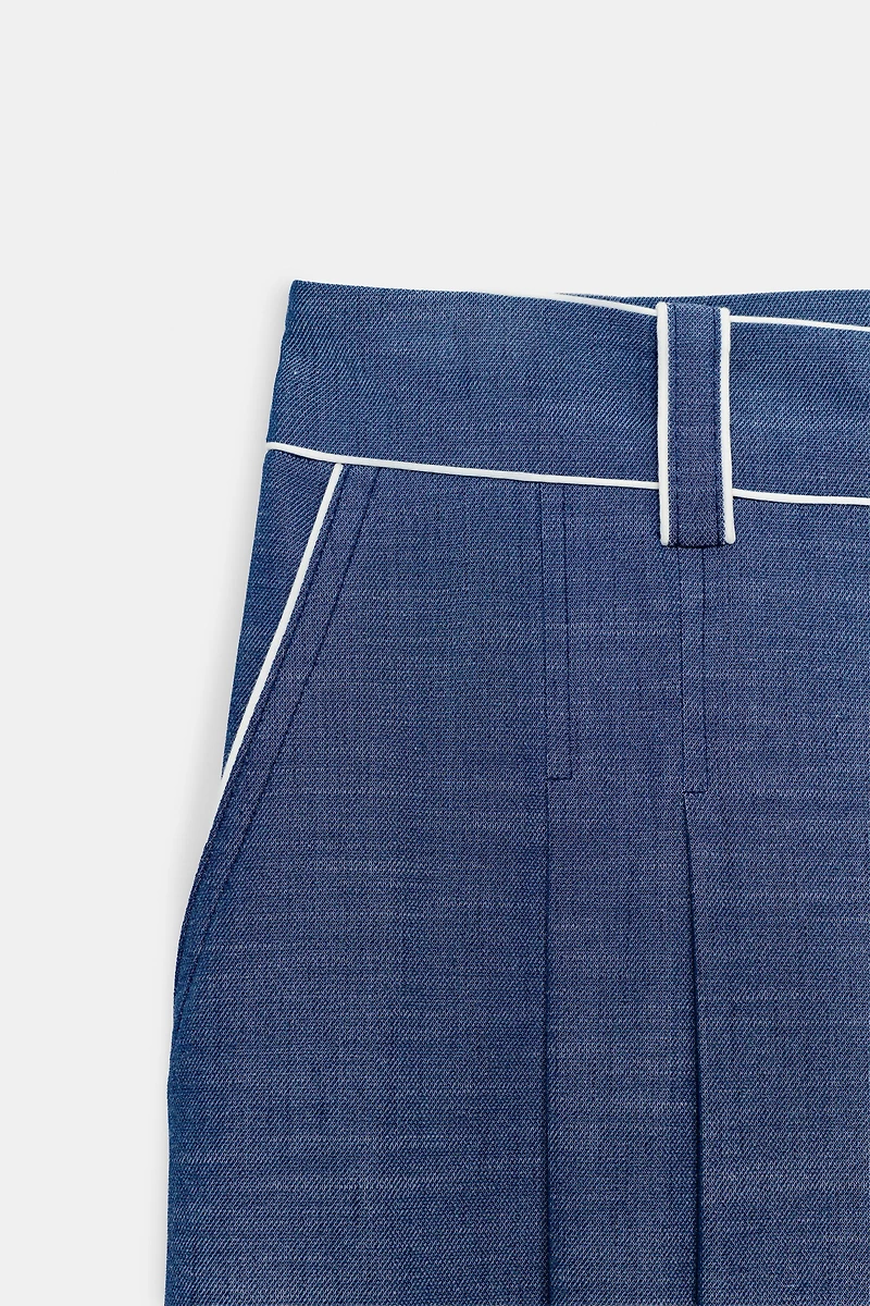 LONG CONTRAST PIPING SHORTS