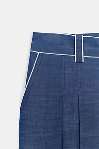 LONG CONTRAST PIPING SHORTS