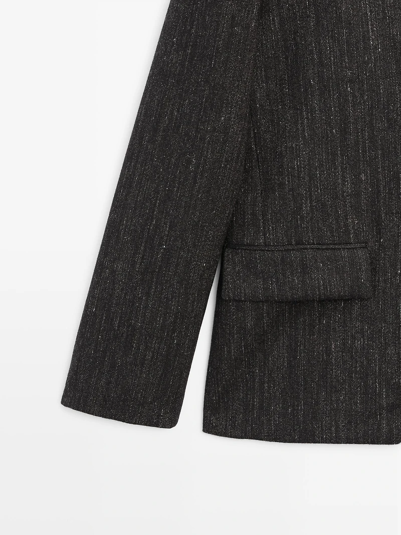 Flecked wool blend blazer