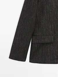 Flecked wool blend blazer