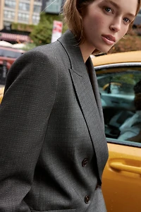 DOUBLE BREASTED BLAZER WITH SHOULDER PADS