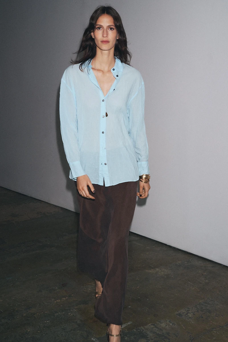 ZW COLLECTION WRINKLED BUTTON SHIRT