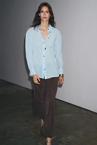 ZW COLLECTION WRINKLED BUTTON SHIRT