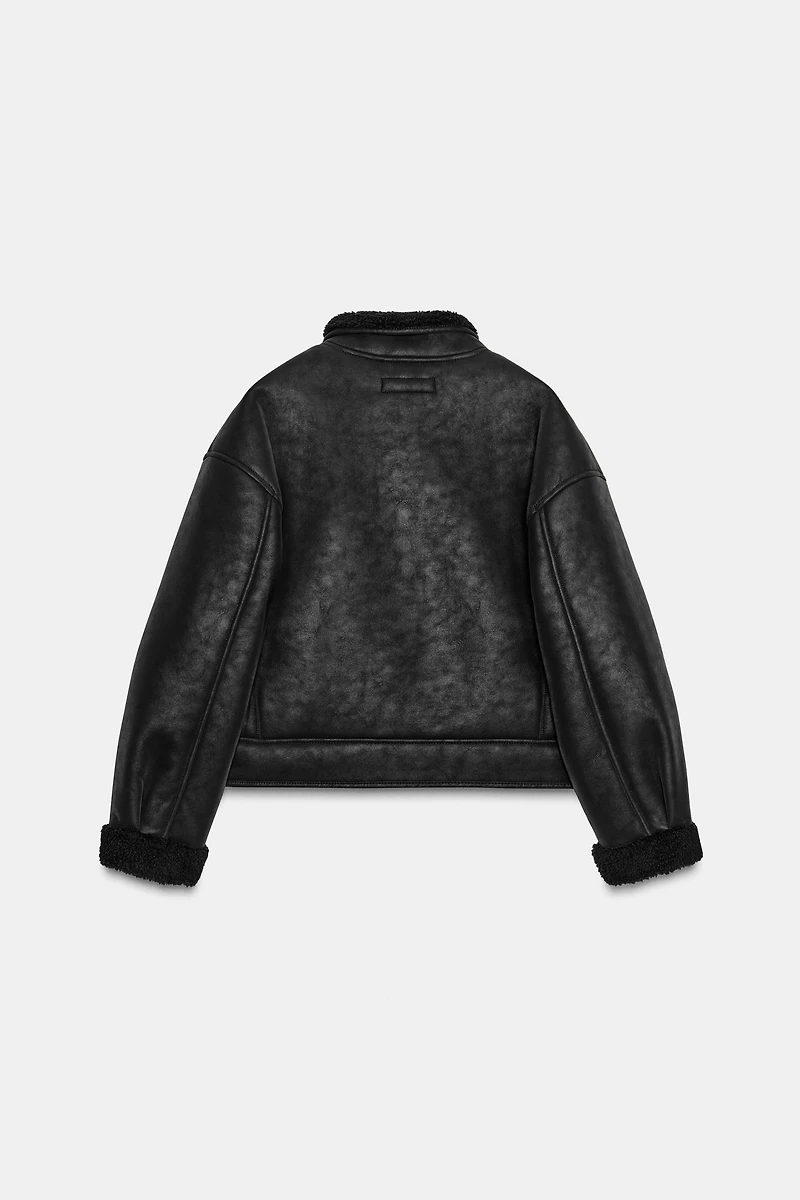 DOUBLE-FACED FAUX SUEDE JACKET