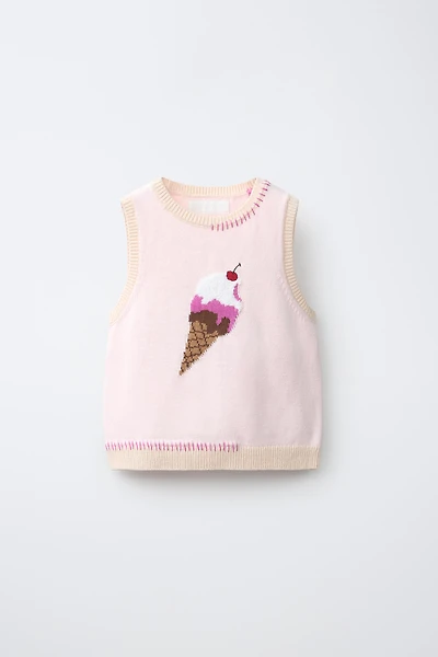 ICE CREAM PRINT KNIT VEST