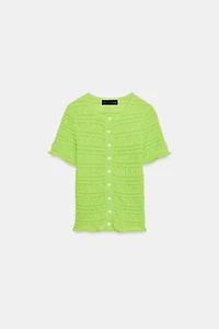 SMOCKED KNIT TOP