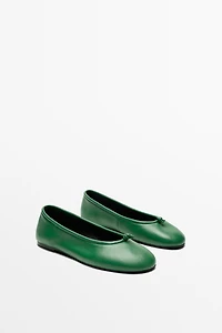 Knotted leather ballerina