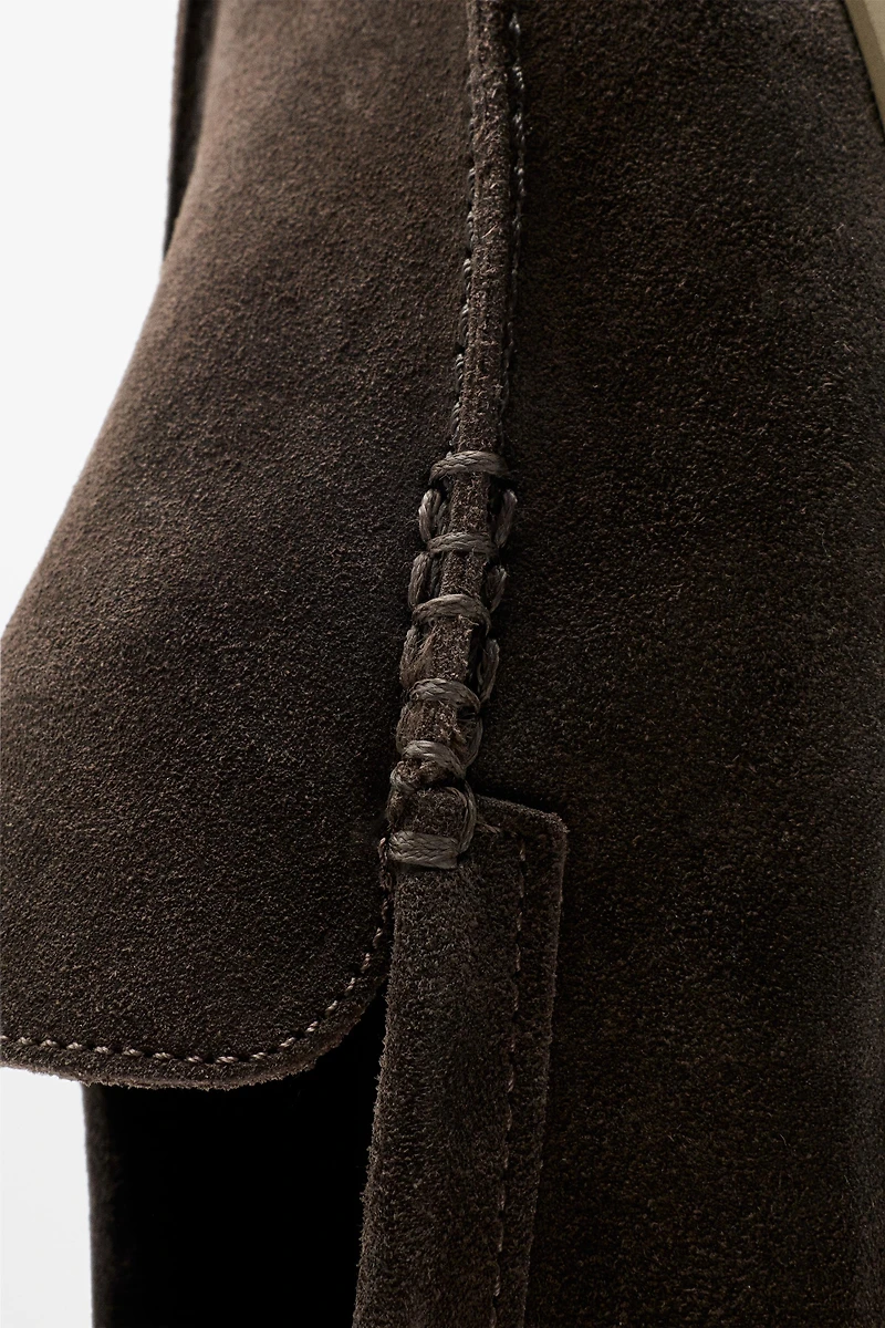 Soft split leather loafers