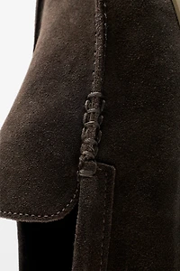 Soft split leather loafers