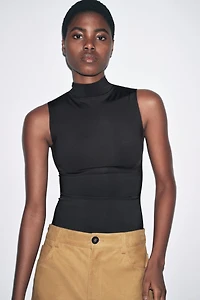 POLIAMIDE MOCK NECK TOP