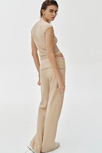 WASHED EFFECT INTERLOCK PANTS