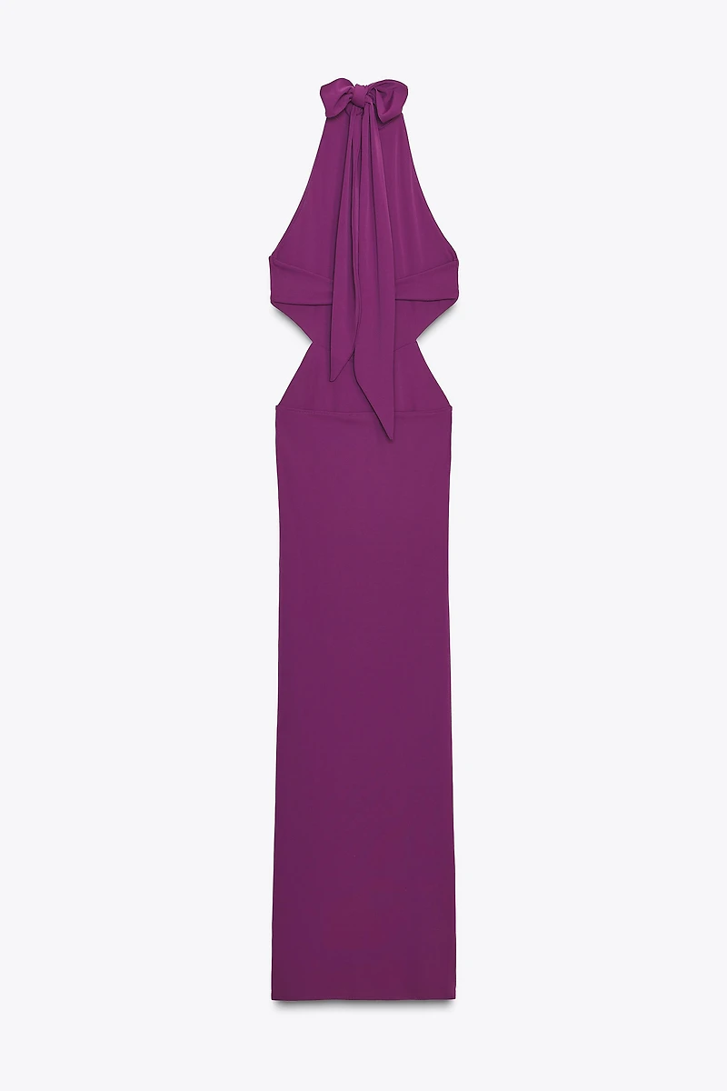 GATHERED HALTER MAXI DRESS