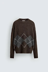DIAMOND JACQUARD SWEATER