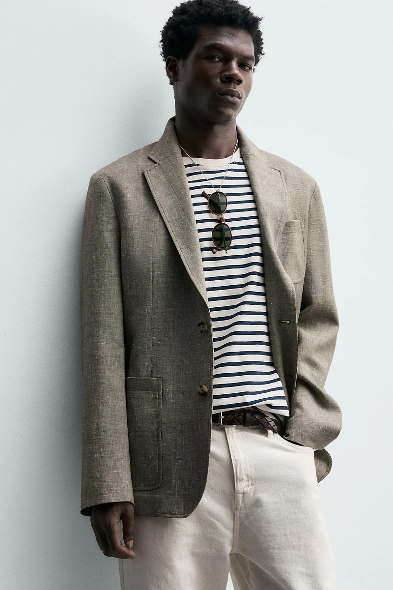 RELAXED FIT TEXTURED BLAZER