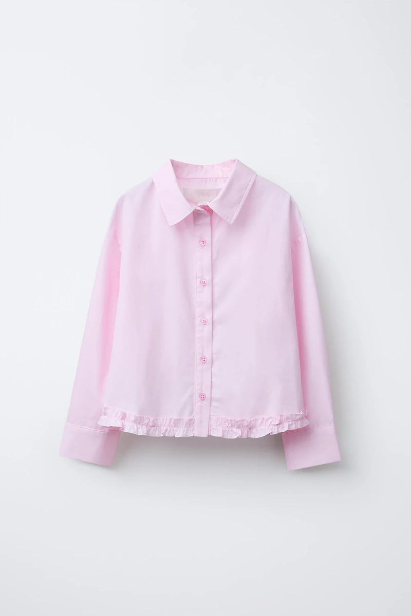 RUFFLED HEM SHIRT