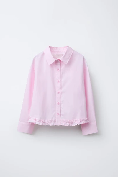 RUFFLED HEM SHIRT