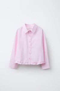 RUFFLED HEM SHIRT
