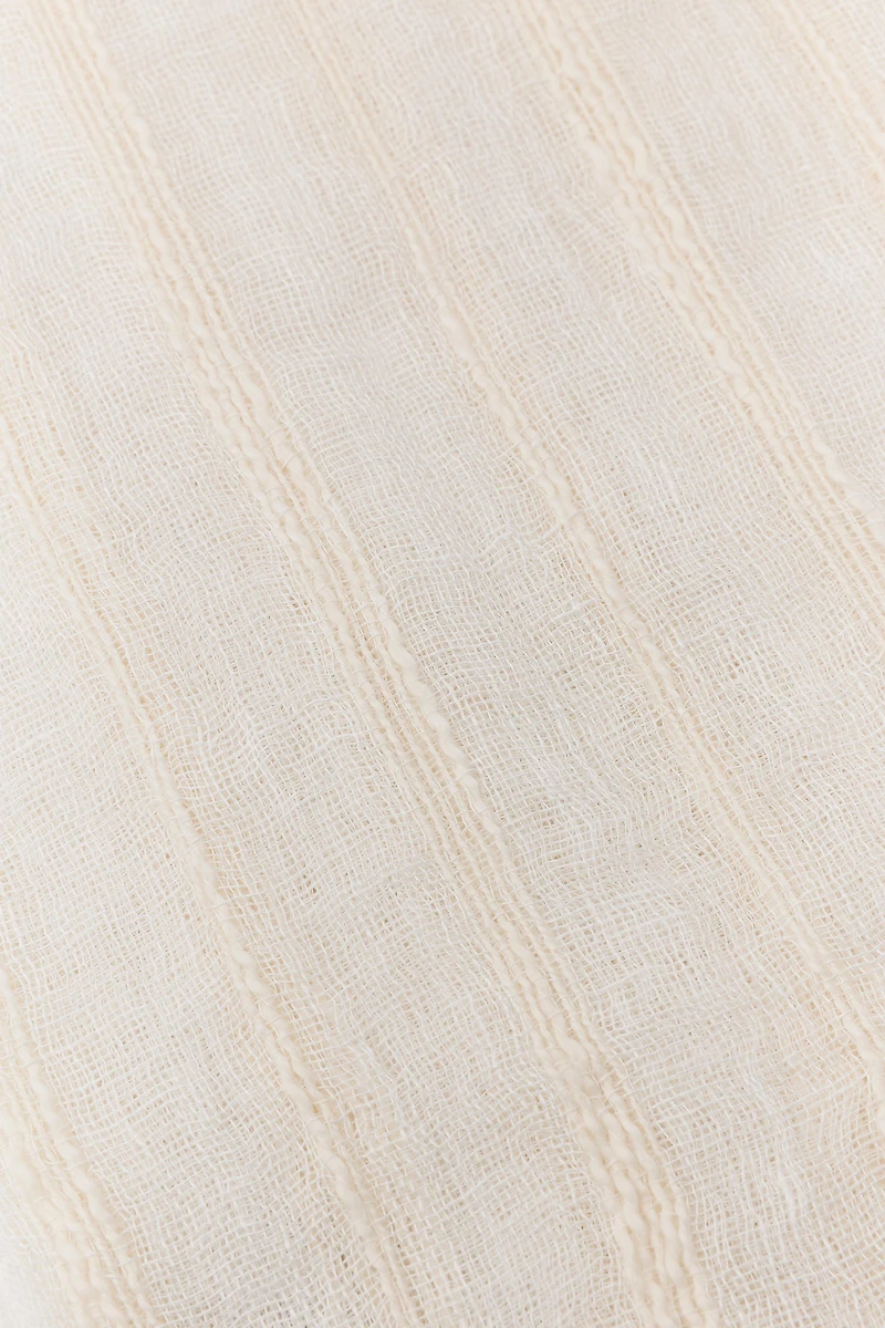 STRIPED LINEN COTTON SCARF