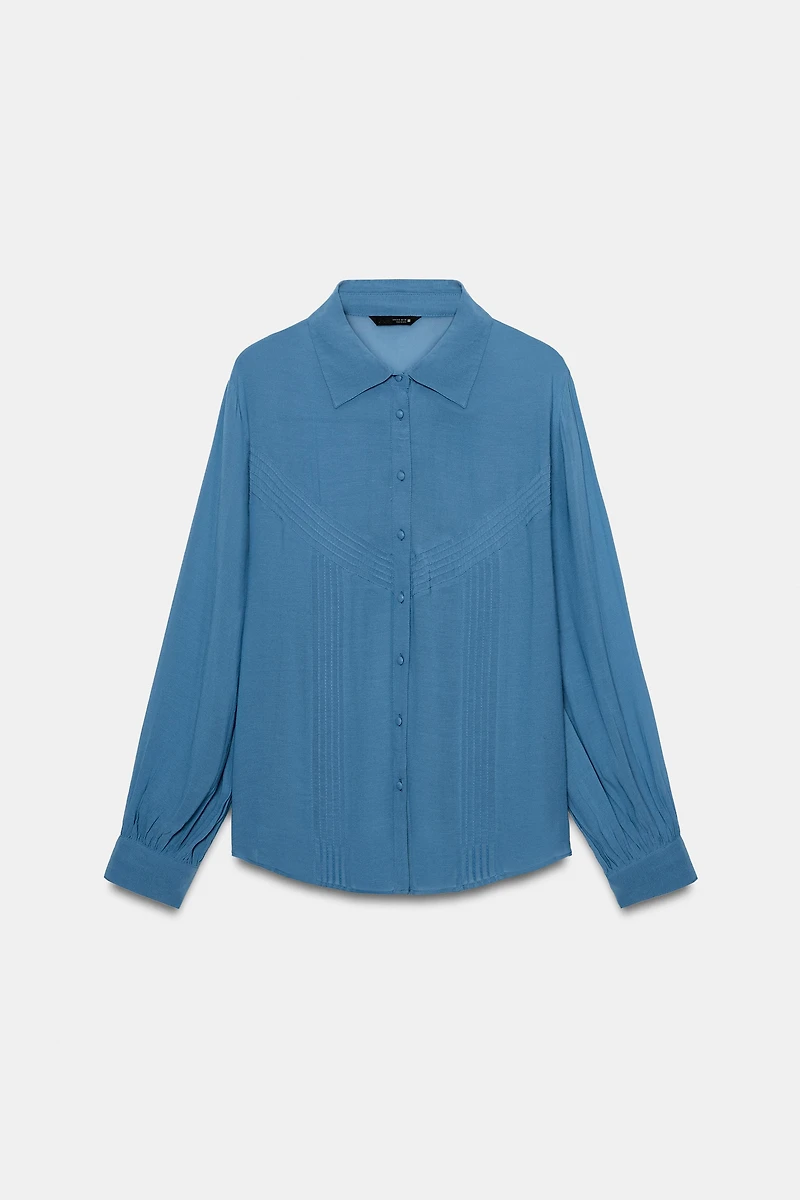 FLOWY PINTUCK SHIRT