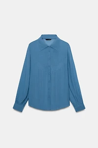 FLOWY PINTUCK SHIRT
