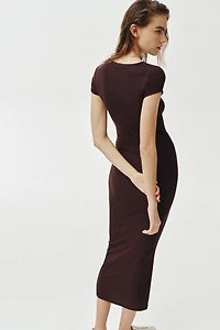 LONG SHORT SLEEVE DRESS