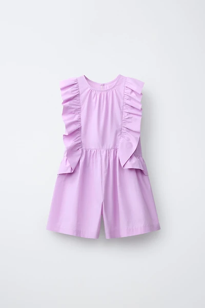 RUFFLED POPLIN DRESS