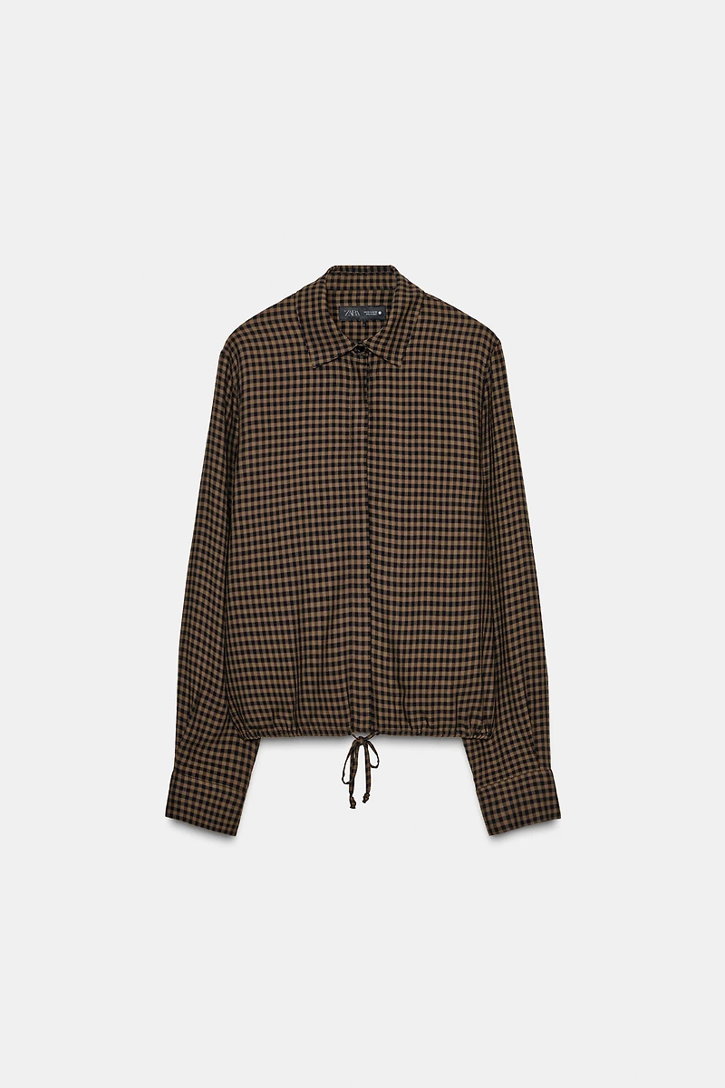 GINGHAM CHECK BLOUSE ZW COLLECTION