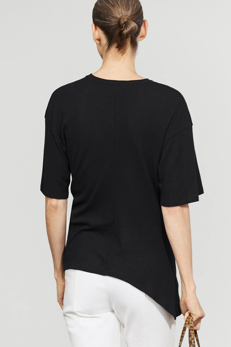 Asymmetric knot-detail T-shirt