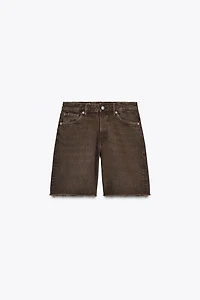 MID-RISE RIPPED TRF DENIM SHORTS