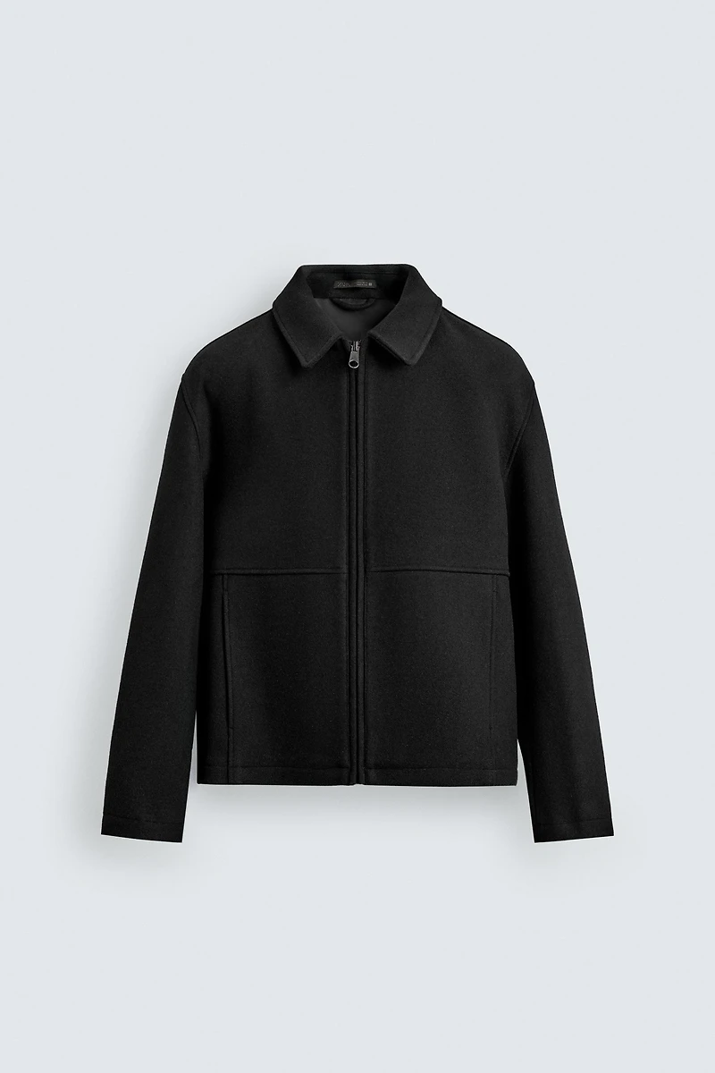 HERRINGBONE TEXTURED ZIP JACKET
