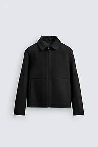 HERRINGBONE TEXTURED ZIP JACKET