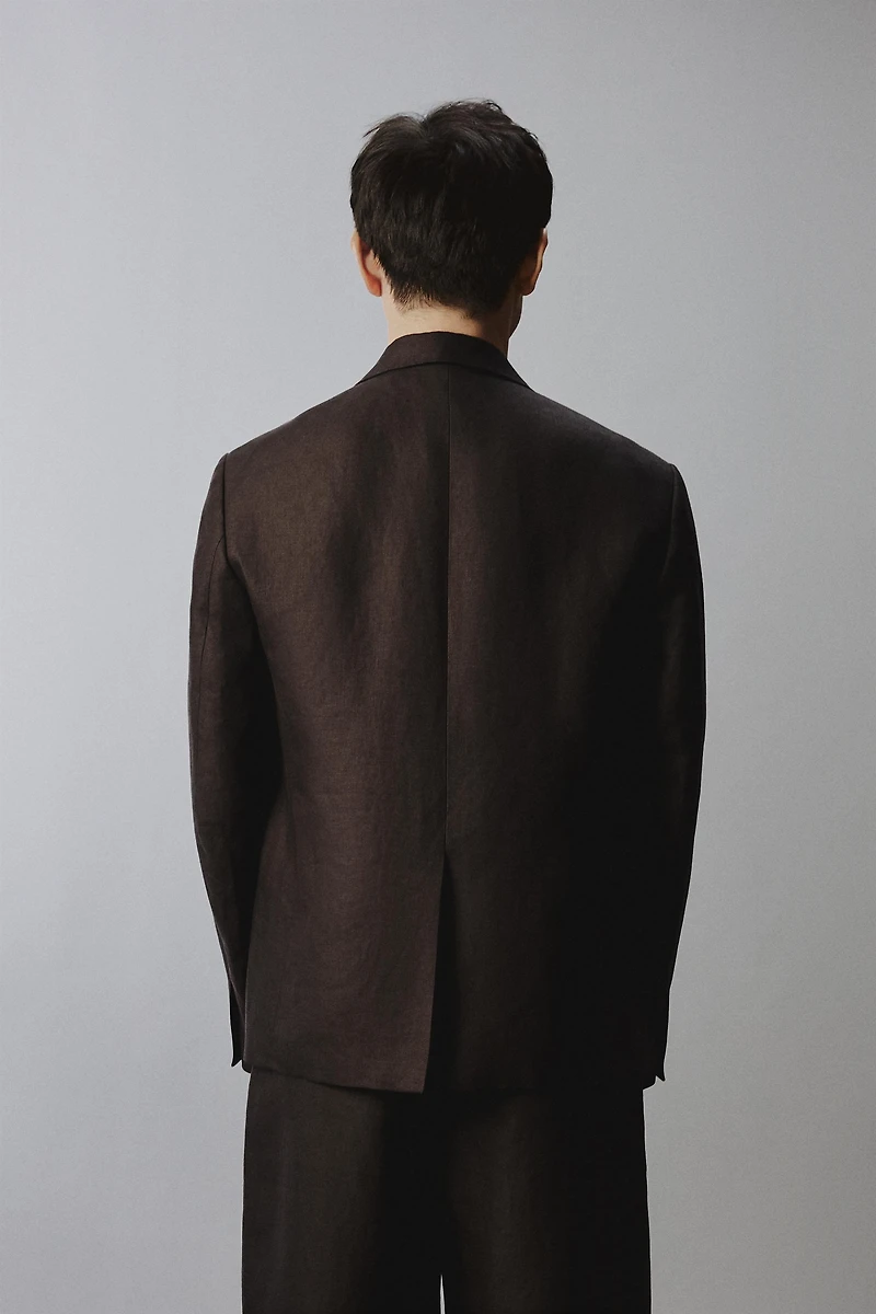 100% LINEN DOUBLE BREASTED SUIT JACKET