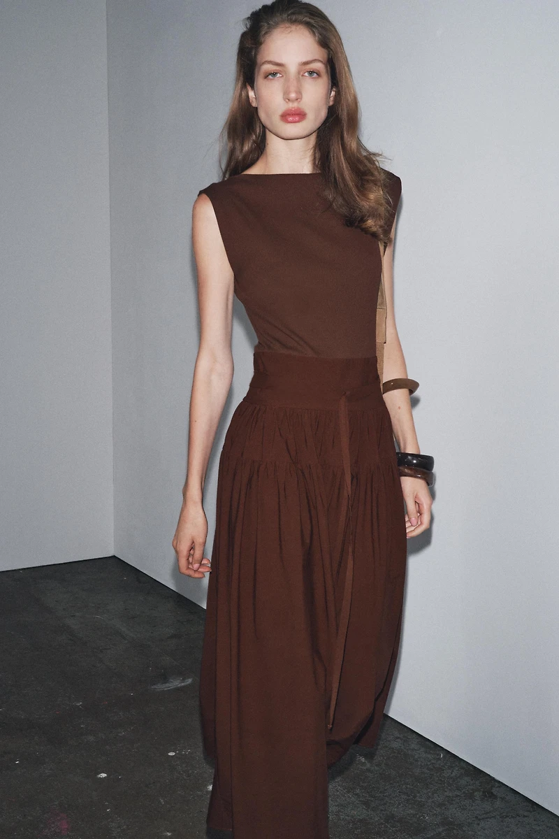 COMBINATION RUCHED DRESS