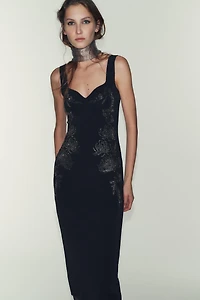 SPARKLY STRETCH MIDI DRESS