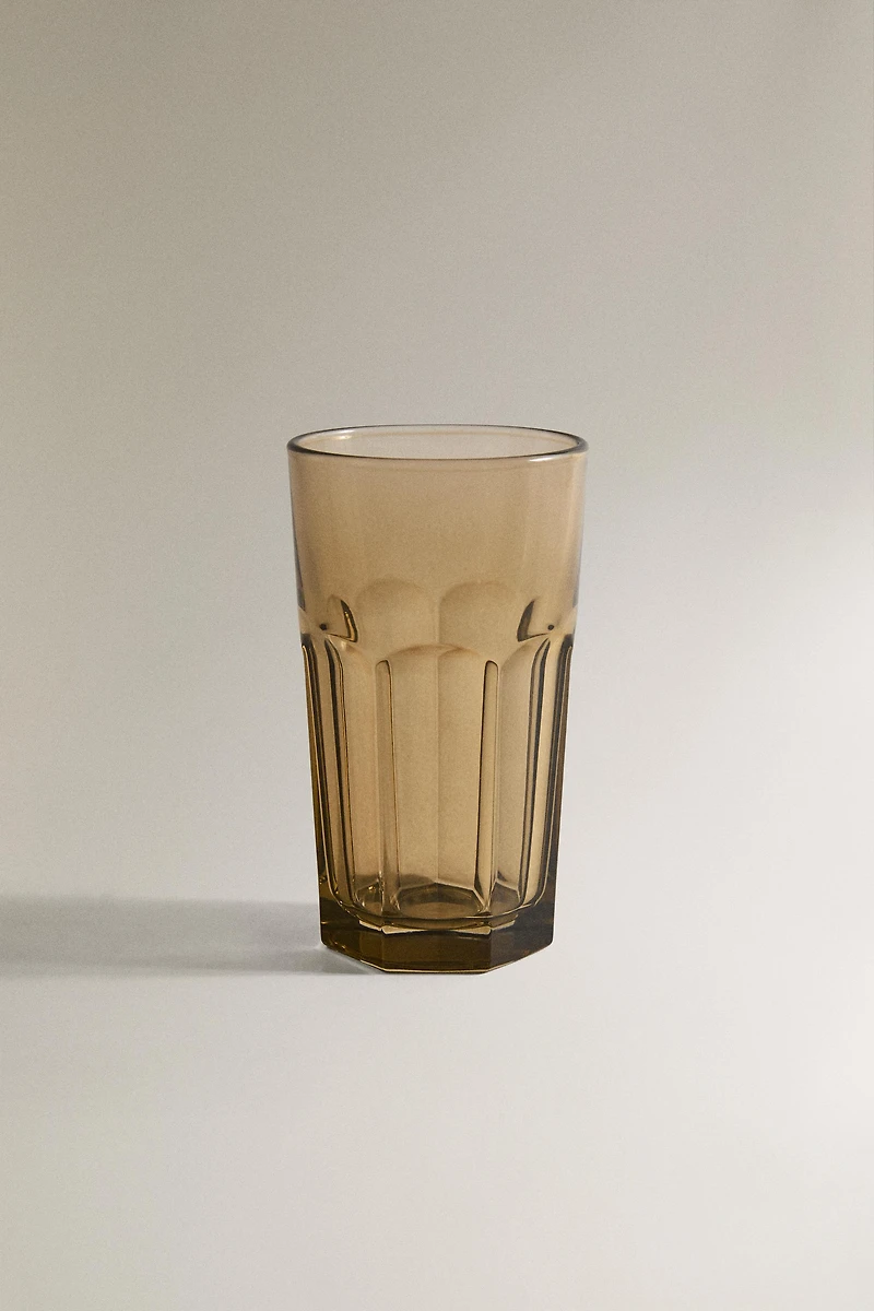 RAISED DESIGN GLASS TUMBLER