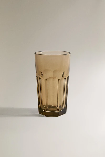 RAISED DESIGN GLASS TUMBLER