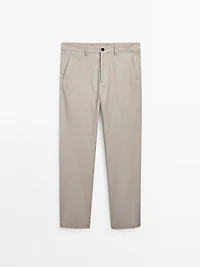 Slim fit textured trousers