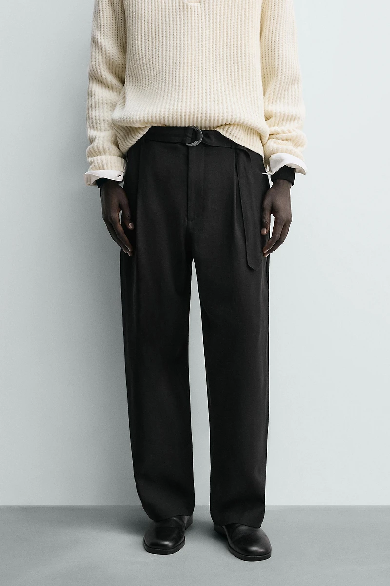 FLOWY BELTED PANTS