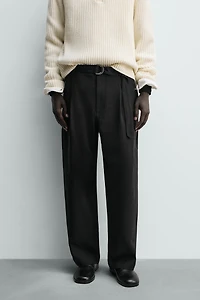 FLOWY BELTED PANTS