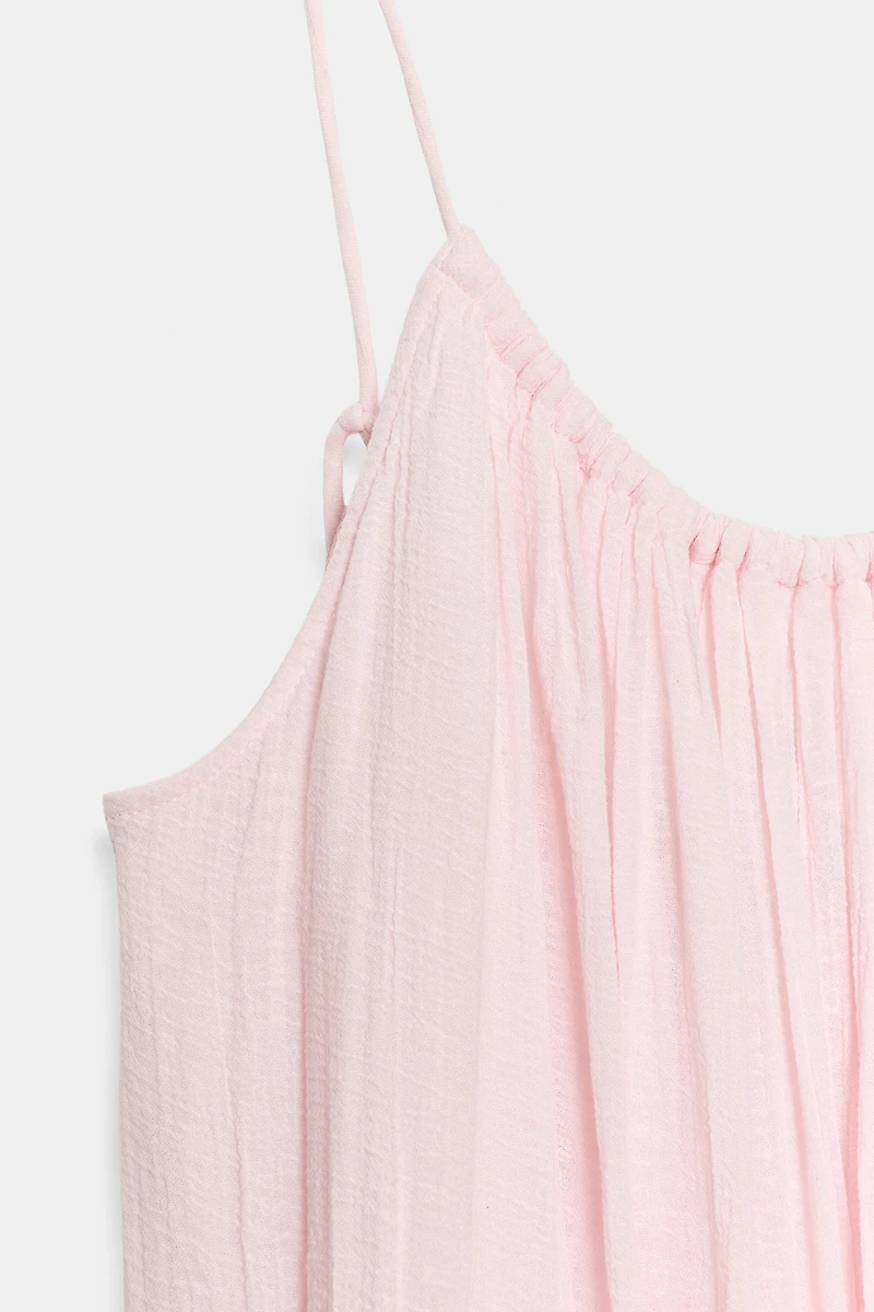 VOLUMINOUS GAUZE MIDI DRESS
