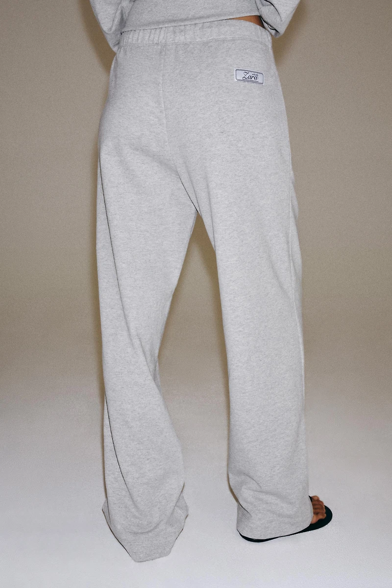 WIDE-LEG FLEECE TROUSERS