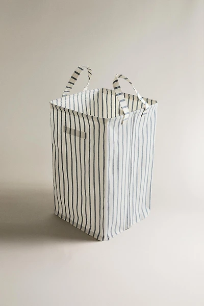 STRIPED LAUNDRY BASKET