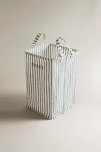 STRIPED LAUNDRY BASKET