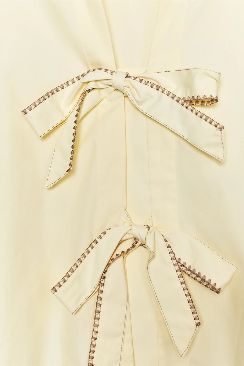 STRIPED POPLIN SHIRT WITH TIES