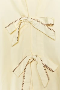 STRIPED POPLIN SHIRT WITH TIES
