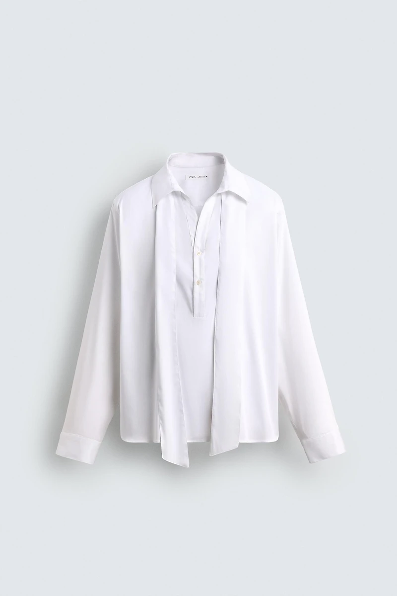 FLOWY TIE SHIRT
