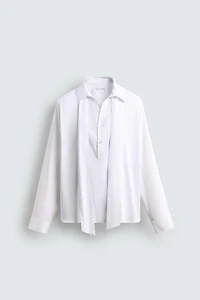 FLOWY TIE SHIRT