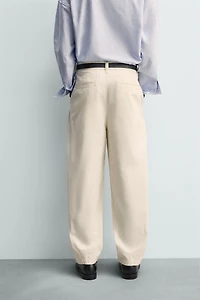 BALLOON FIT PLEATED PANTS