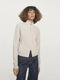 100% cashmere zip-up cardigan