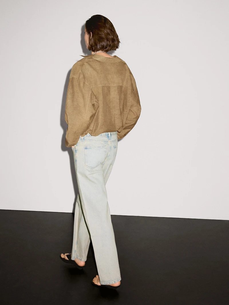 Striped cotton blend shirt
